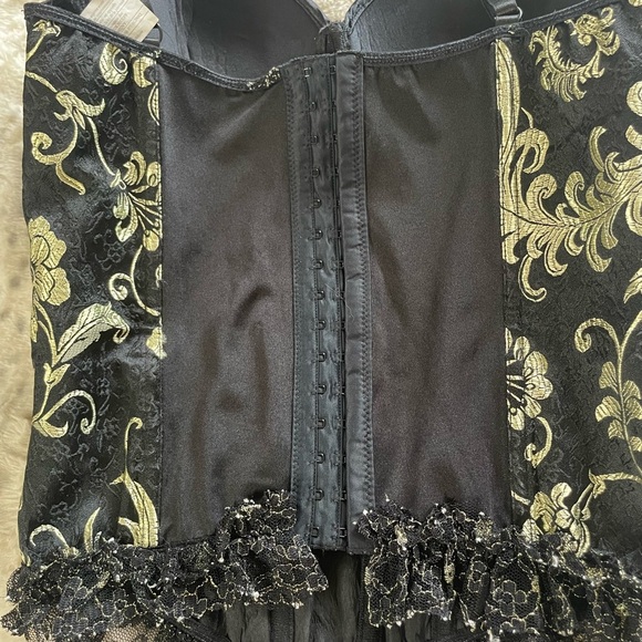Elegant Black and Gold Bustier Size S/M - Picture 5 of 7